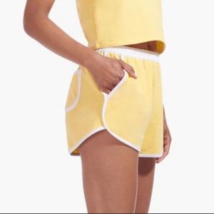 LIMITED EDITION New Balance x Staud Women's Running Shorts Yellow Terry